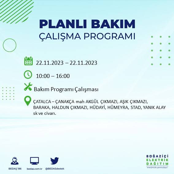 İstanbul'un bu ilçelerinde yaşayanlar dikkat: Saatlerce sürecek elektrik kesintisi için hazır olun 15